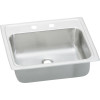 19" x 17" x 6-1/8" 20 Gauge Stainless Steel Single Bowl Drop-in Bathroom Sink with 2 Faucet Holes in Brushed Satin
