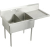 Elkay SS8254ROF4 Commercial Scullery Sink with 4 Faucet Holes in Buffed Satin