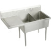 Elkay SS8260L4 Commercial Scullery Sink with 4 Faucet Holes in Buffed Satin