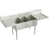 Elkay SS8345LR4 Commercial Scullery Sink with 4 Faucet Holes in Buffed Satin