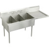 Elkay SS8345R4 Commercial Scullery Sink with 4 Faucet Holes in Buffed Satin