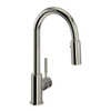R7519PN Lux Side Handle Bar and Food Prep Stainless Steel Pulldown Faucet with Lever Handle, Polished Nickel