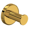 LO7ULB Lombardia Wall Mount Single Robe Hook, Unlacquered Brass