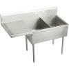 Elkay WNSF8230L2 Commercial Scullery Sink with 2 Faucet Holes in Buffed Satin