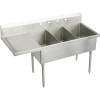 Elkay WNSF8345L2 Commercial Scullery Sink with 2 Faucet Holes in Buffed Satin