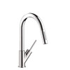 Axor 10824001 Pull-Down Kitchen Faucet with High-Arc Spout, Magnetic Docking and Toggle Spray Diverter in Chrome
