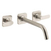 Bathroom Faucet Wall Mount Faucet with Lever Handles in Brushed Nickel