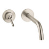Wall Mounted Bathroom Faucet with Metal Lever Handle - Less Valve in Brushed Nickel