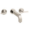 Bathroom Faucet Wall Mount Faucet with Lever Handles - Less Valve in Brushed Nickel