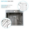 Transolid LSA3-252212-BS 25-in x 22-in x 12-in Stainless Steel Dual-Mount Laundry/Utility Sink Kit with Faucet and Accessories