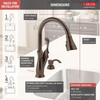 19950Z-RBSD-DST Arabella Single Handle Pull Down Kitchen Faucet with Soap Dispenser and ShieldSpray, Venetian Bronze