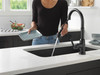 9190T-BL-DST Broderick Single Handle Pull Down Kitchen Faucet with Touch2O Technology, Matte Black