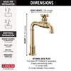 Delta 1990LFC-CZ Broderick True Bar Kitchen Faucet, Champagne Bronze