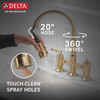 2390L-CZ-DST Broderick Two Handle Pull Down Bridge Kitchen Faucet, Champagne Bronze