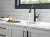 Delta 9979-BL-DST Coranto Single Handle Pull Down Bar or Prep Faucet, Matte Black