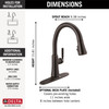 Delta 9179-RB-DST Coranto Single Handle Pull Down Kitchen Faucet, Venetian Bronze