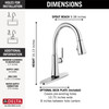 Delta 9179T-DST Coranto Single Handle Pull Down Kitchen Faucet with Touch2O Technology, Chrome