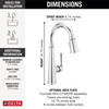 Delta 9982-PR-DST Emmeline Single Handle Pull Down Bar or Prep Faucet, Lumicoat Chrome