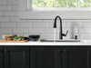 9182-BL-DST Emmeline Single Handle Pull Down Kitchen Faucet, Matte Black