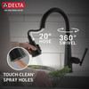 9182-BL-DST Emmeline Single Handle Pull Down Kitchen Faucet, Matte Black