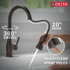 Delta 19831Z-RBSD-DST Hazelwood Single Handle Pull Down Kitchen Faucet with Soap Dispenser and ShieldSpray Technology, Venetian Bronze