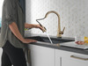 19802TZ-CZ-DST Lenta Single Handle Pull Down Kitchen Faucet with Touch2O Technology, Champagne Bronze