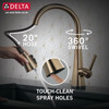 19802TZ-CZ-DST Lenta Single Handle Pull Down Kitchen Faucet with Touch2O Technology, Champagne Bronze