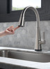 Delta 19802TZ-SP-DST Lenta Single Handle Pull Down Kitchen Faucet with Touch2O Technology, Spotshield Stainless