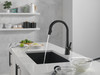 9191T-BL-DST Monrovia Single Handle Pull Down Kitchen Faucet with Touch2O Technology, Matte Black