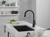 9191T-BL-DST Monrovia Single Handle Pull Down Kitchen Faucet with Touch2O Technology, Matte Black