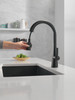 9191T-BL-DST Monrovia Single Handle Pull Down Kitchen Faucet with Touch2O Technology, Matte Black