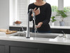 9191T-PR-DST Monrovia Single Handle Pull Down Kitchen Faucet with Touch2O Technology, Lumicoat Chrome