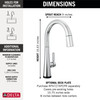 9191T-PR-DST Monrovia Single Handle Pull Down Kitchen Faucet with Touch2O Technology, Lumicoat Chrome