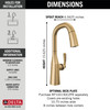 9976-CZ-PR-DST Stryke Single Handle Pull Down Bar or Prep Faucet, Lumicoat Champagne Bronze