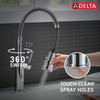 18804Z-DST Theodora Single Handle Pull Down Spring Kitchen Faucet, Chrome