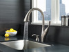 19932Z-SPSD-DST Berkley Single Handle Pull Down Kitchen Faucet with MagnaTite and Soap Dispenser, Spotshield Stainless