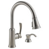 Delta 19963Z-SSSD-DST Lakeview Single Handle Pull Down Kitchen Faucet with Soap Dispenser and ShieldSpray Technology, Stainless