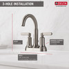 Delta 25769LF-SP Alux Two Handle Centerset Bathroom Faucet, Spotshield Brushed Nickel