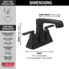 Delta 2564-BLTP-DST Ashlyn Two Handle Tract Pack Centerset Lavatory Faucet, Matte Black