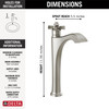 757-SS-DST Dorval Single Handle Vessel Bathroom Faucet, Stainless