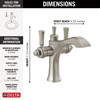856-SS-DST Dorval Two Handle Single Hole Monoblock Bathroom Faucet, Stainless