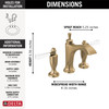Delta 3556-GSMPU-DST Dorval Two Handle Widespread Bathroom Faucet, Champagne Bronze and Porcelain