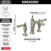 3556-SSMPU-DST Dorval Two Handle Widespread Bathroom Faucet, Stainless