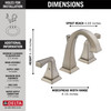 Delta 3551-SPMPU-DST Dryden Two Handle Widespread Bathroom Faucet, Spotshield Stainless