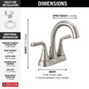 Delta 2533LF-SSTP Kayra Two Handle Tract Pack Centerset Bathroom Faucet, Stainless