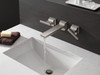 Delta T3599LF-SS-PR-WL Pivotal Two Handle Wall Mount Bathroom Faucet Trim, Lumicoat Stainless