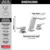 3599LF-PR-MPU Pivotal Two Handle Widespread Bathroom Faucet, Lumicoat Chrome