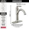 Delta 535-SSMPU-DST SAYLOR Single Handle Bathroom Faucet, Stainless