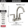 Delta 2535-SSMPU-DST SAYLOR Two Handle Centerset Bathroom Faucet, Stainless