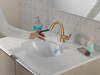 Delta 577-CZPD-PR-DST Stryke Single Handle Pull Down Bathroom Faucet, Lumicoat Champagne Bronze